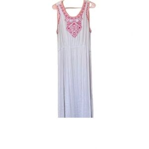 Umgee White and Pink Maxi Dress